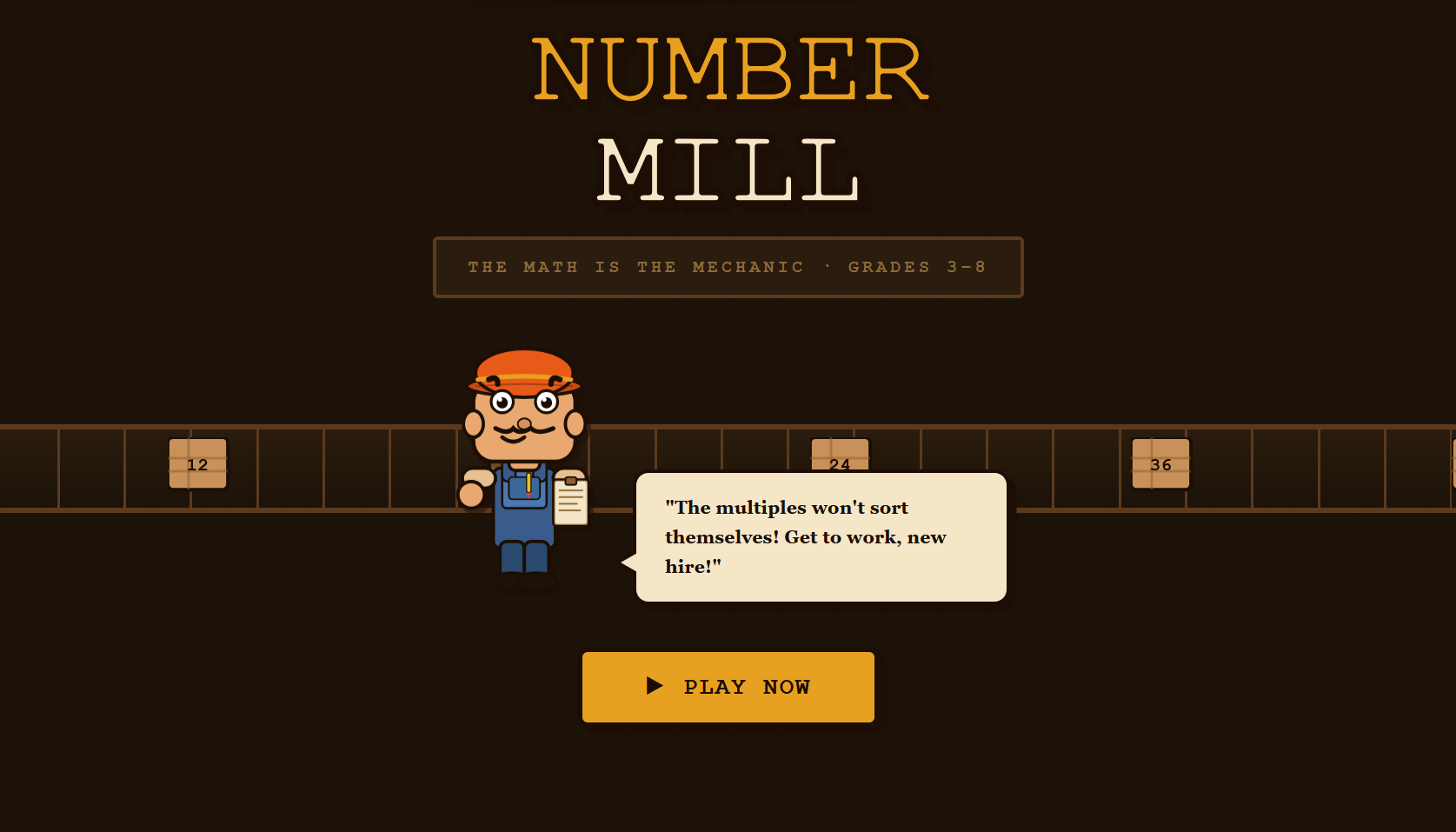Number Mill gameplay — Foreman Reed on the factory conveyor belt